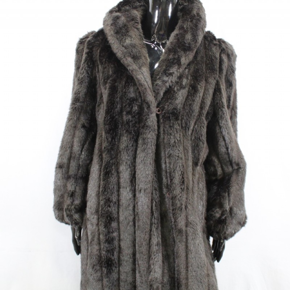 Vintage Gorgeous Full Length American Signature Size 16 Faux Fur Jacket